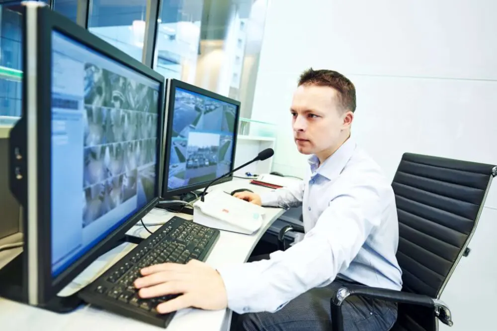CCTV being monitored at an ARC monitoring station