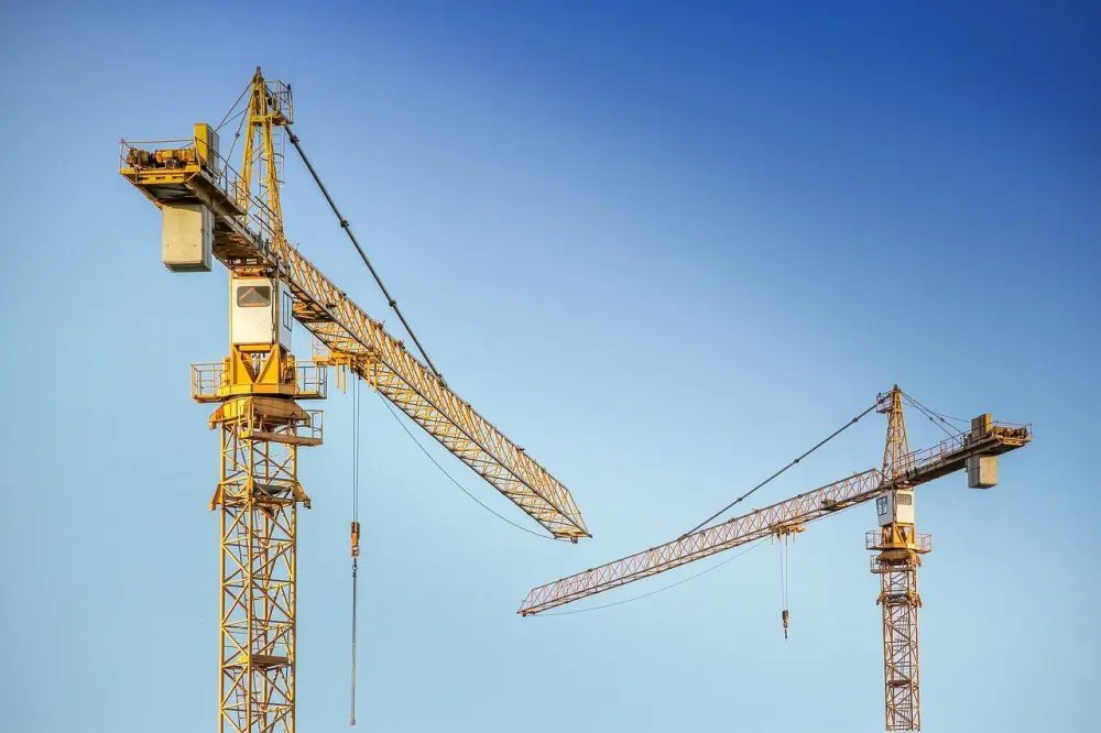 An image of a CCTV tower at a building site