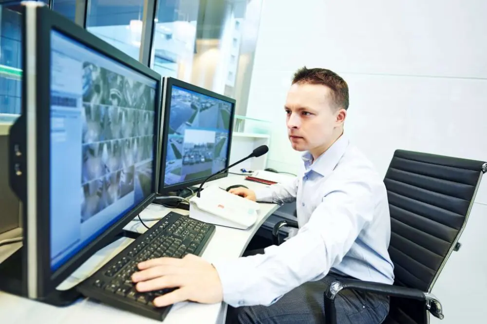 CCTV being monitored at a school