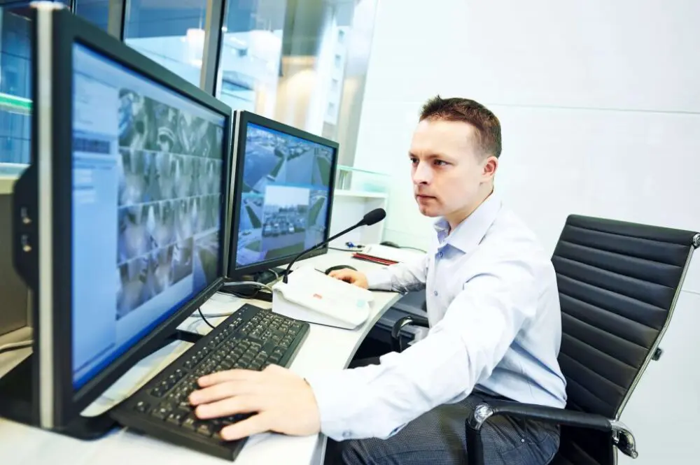CCTV footage being monitored