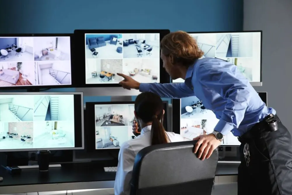 Reviewing CCTV footage