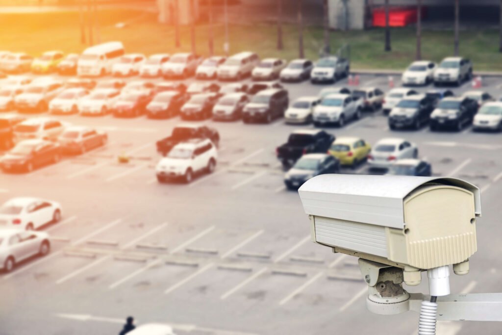 Car park CCTV surveillance cameras