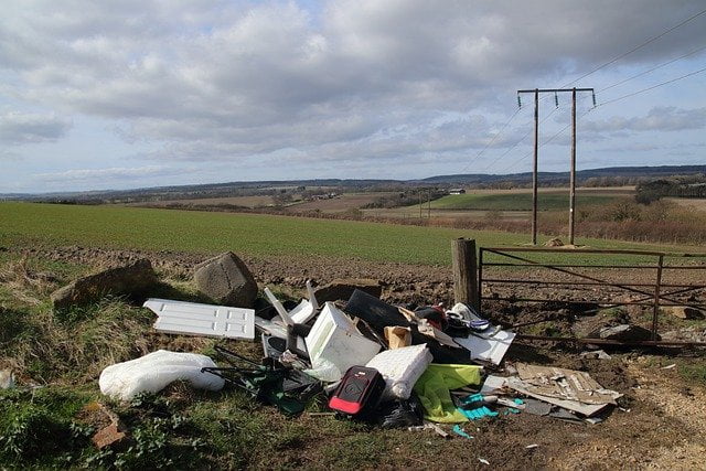 Fly tipping in the countryside